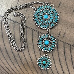 Turquoise Floral Pendant Necklace